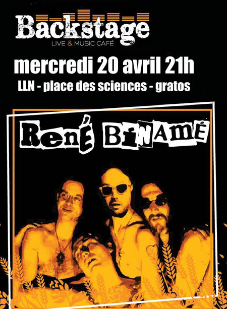 René Binamé au Backstage le 20 avril 2016 à Ottignies-Louvain-la-Neuve (BE)