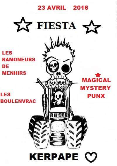 Les Ramoneurs de Menhirs + Magical Mystery Punx + Les Boulenvrac le 23 avril 2016 à Guiscriff (56)