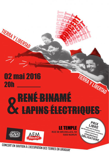 René Binamé + Les Lapins Électriques au Temple le 02 mai 2016 à Namur (BE)