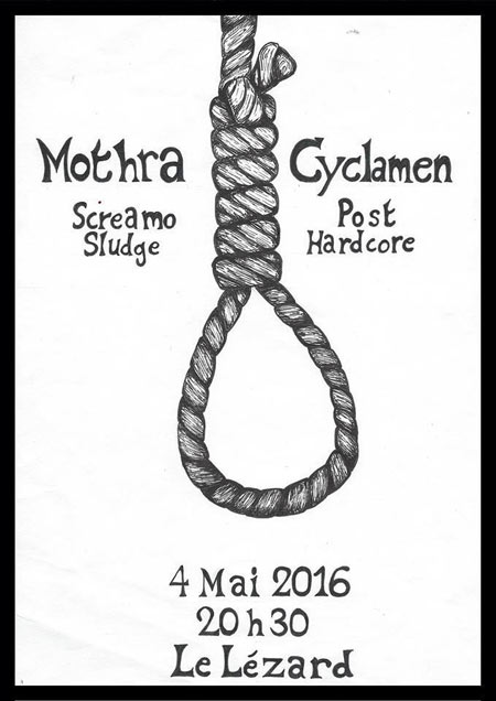 Mothra (sludge screamo)+ Cyclamen (screamo punk) @ bar Le Lézard le 04 mai 2016 à Le Mans (72)