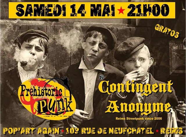 Contingent Anonyme + Prehistoric Punk au Pop'Art Again le 14 mai 2016 à Reims (51)