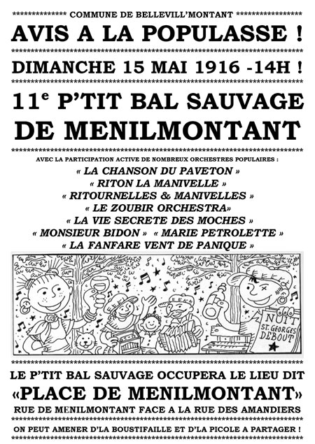 11e P'TIT BAL SAUVAGE DE MÉNILMONTANT le 15 mai 2016 à Paris (75)