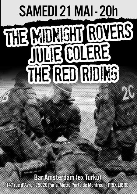 The Red Riding + Julie Colère + The Midnight Rovers au Turku le 21 mai 2016 à Paris (75)