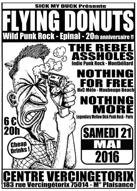 Flying Donuts (20th anniversaire) + The Rebel Assholes le 21 mai 2016 à Paris (75)
