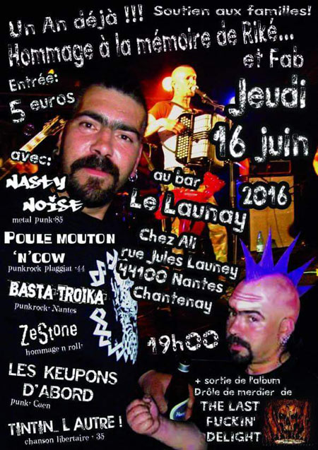 Concert hommage à Riké et Fab au Launay le 16 juin 2016 à Nantes (44)