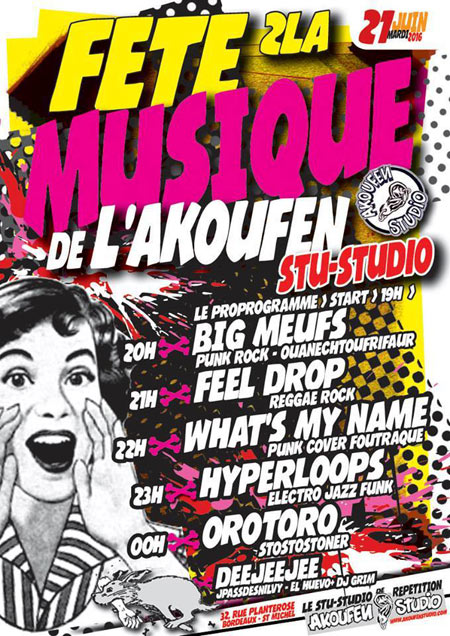 Fête de la Musique de l'Akoufen Studio le 21 juin 2016 à Bordeaux (33)