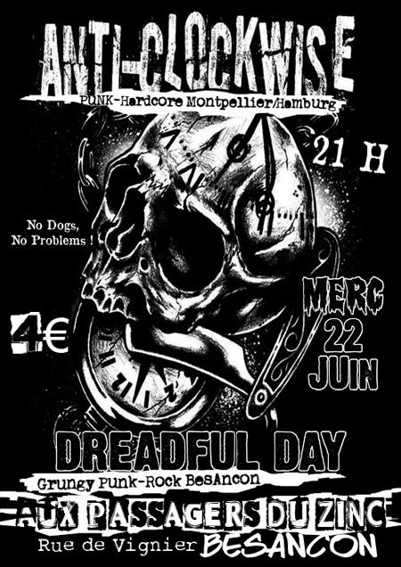 Anti-Clockwise + Dreadful Day aux Passagers du Zinc le 22 juin 2016 à Besançon (25)