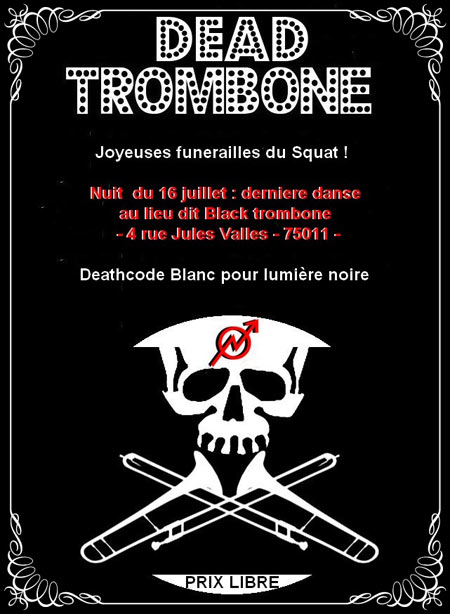 DEAD Trombone : fermeture définitive le 16 juillet 2016 à Paris (75)