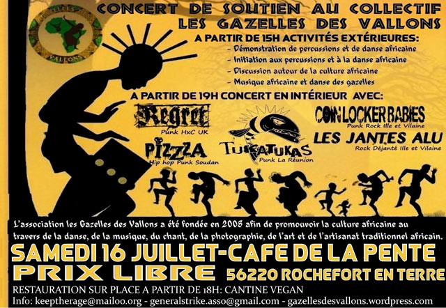 Concert de soutien aux Gazelles des Vallons au Café de la Pente le 16 juillet 2016 à Rochefort-en-Terre (56)