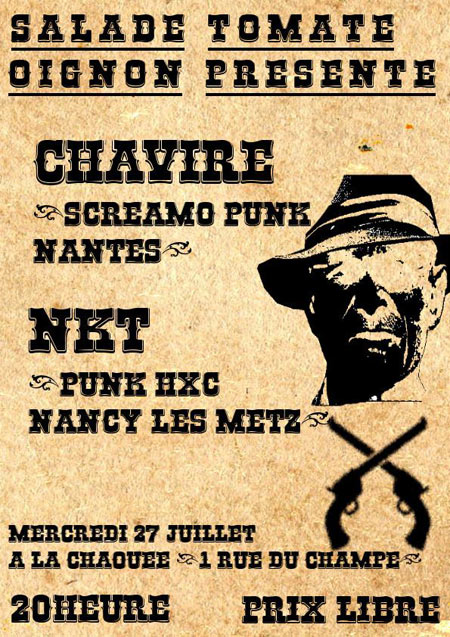 CHAVIRÉ (Screamo Punk) + NKT (HxC Punk) à la Chaouée le 27 juillet 2016 à Metz (57)
