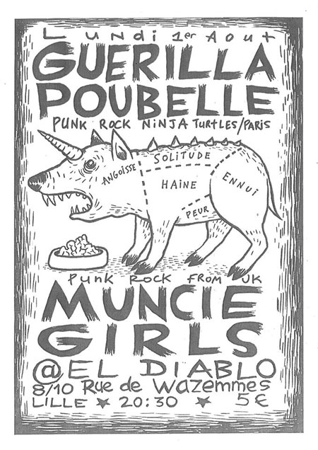 Guerilla Poubelle + Muncie Girls au El Diablo le 01 août 2016 à Lille (59)