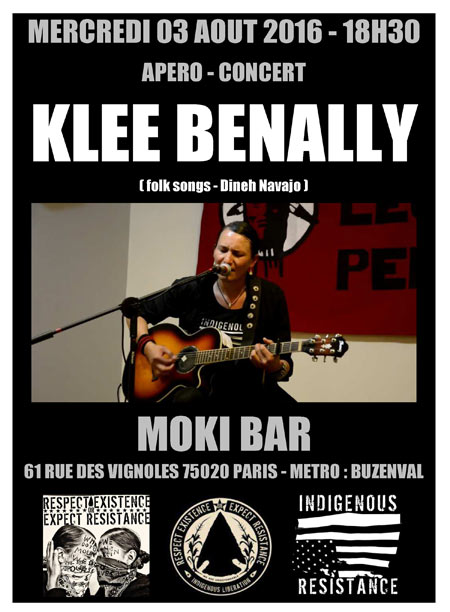 KLEE BENALLY - DINEH NAVAJO au Moki Bar le 03 août 2016 à Paris (75)