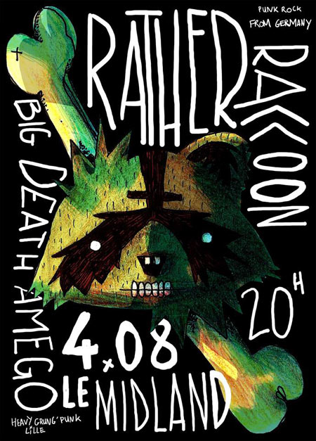 Rather Raccoon + Big Death Amego + Harry Gump au Midland le 04 août 2016 à Lille (59)