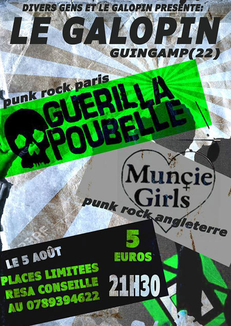 Guerilla Poubelle + Muncie Girls au Galopin le 05 août 2016 à Guingamp (22)