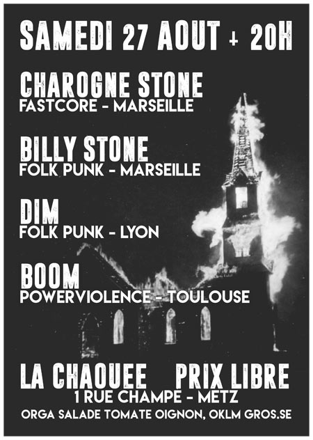 Charogne Stone / Billy Stone / BooM / Dim à la Chaouée le 27 août 2016 à Metz (57)