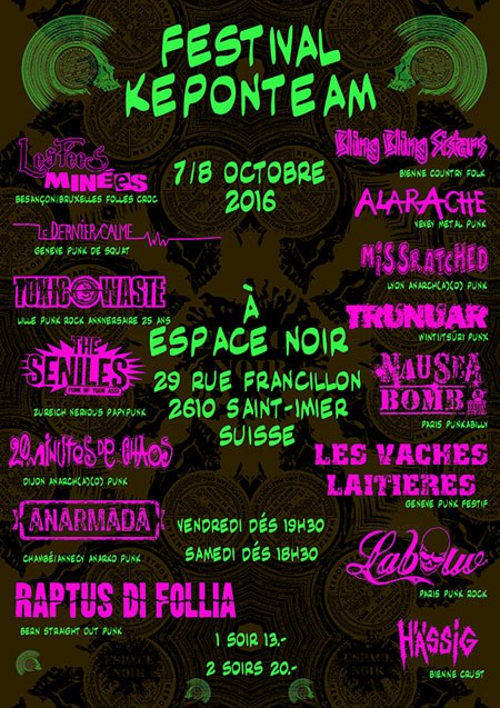 FESTIVAL KEPONTEAM @ ESPACE NOIR le 07 octobre 2016 à Saint-Imier (CH)