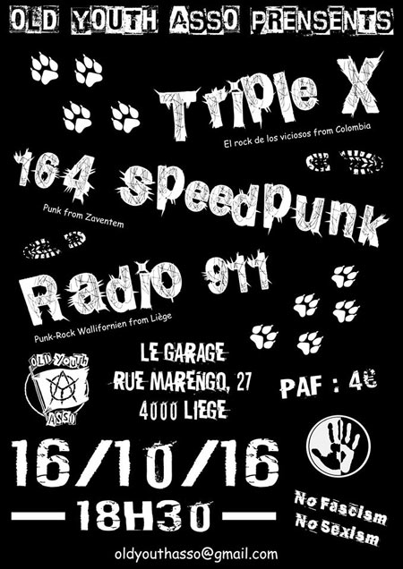 Concert Punk Rock au Garage Creative Music le 16 octobre 2016 à Liège (BE)