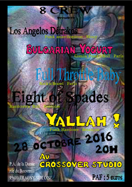 Yallah+8 of Spades+Full Throttle Baby+Guest au Crossover Studio le 28 octobre 2016 à Eragny (95)