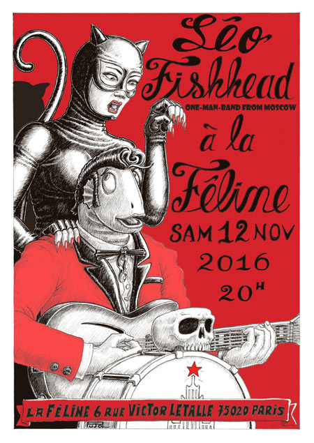 Leo Fishhead à la Féline le 12 novembre 2016 à Paris (75)