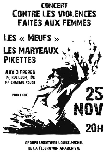 Concert contre les violences faites aux femmes le 25 novembre 2016 à Paris (75)