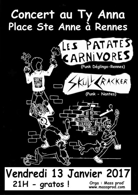 Skull Cracker (punk rock) au Ty Anna Tavarn le 13 janvier 2017 à Rennes (35)