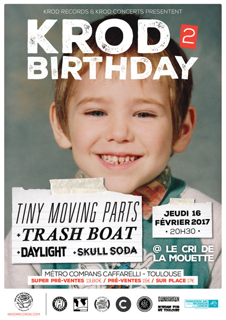 Tiny Moving Parts + Trash Boat + guests le 16 février 2017 à Toulouse (31)