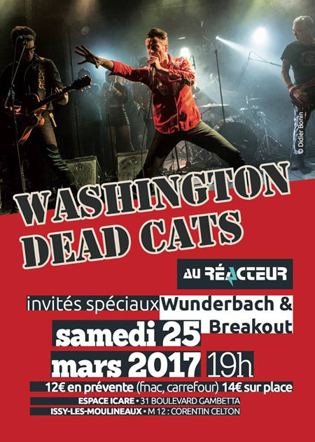 Washington Dead Cats + Wunderbach + Breakout à l'Espace Icare le 25 mars 2017 à Issy-les-Moulineaux (92)