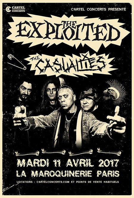 The Exploited + The Casualties à la Maroquinerie le 11 avril 2017 à Paris (75)