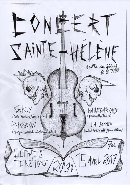 Concert Ultimes Tensions le 15 avril 2017 à Sainte-Hélène (88)