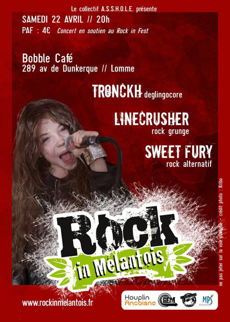 Tronckh + Linecrusher + Sweet Fury le 22 avril 2017 à Lille (59)