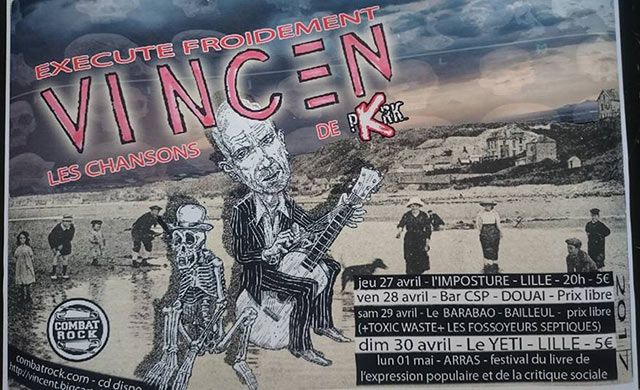 Vincen exécute froidement les chansons de PKRK au Yéti le 30 avril 2017 à Lille (59)