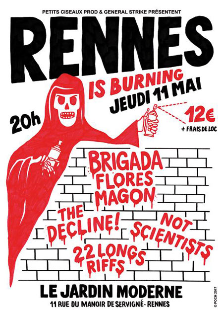 Rennes is burning ! (Brigada Flores Magon, The Decline !...) le 11 mai 2017 à Rennes (35)