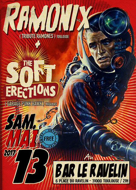 The Soft Erections + The Ramonix au bar Le Ravelin le 13 mai 2017 à Toulouse (31)