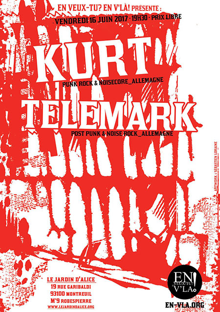 Kurt + Telemark le 16 juin 2017 à Montreuil (93)