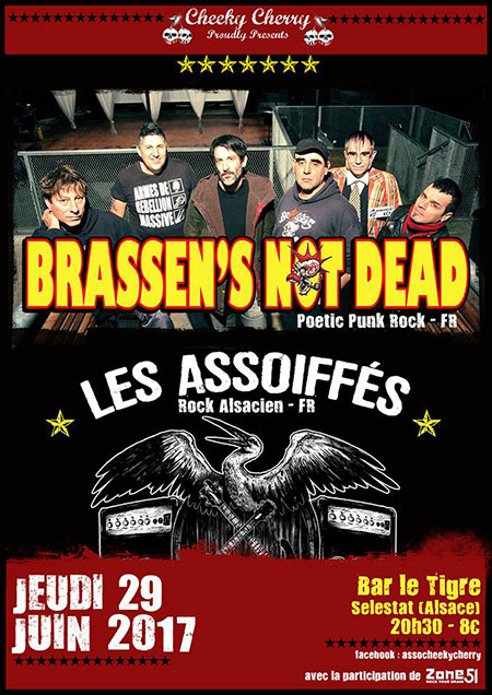 Brassen's Not Dead + Les Assoiffés au bar Le Tigre le 29 juin 2017 à Sélestat (67)