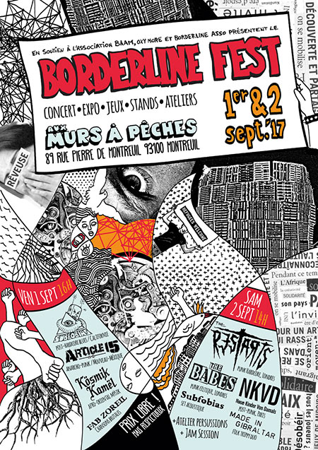 Borderline Fest - The Restarts, The Babes, NKVD... / expo / jeux le 01 septembre 2017 à Montreuil (93)