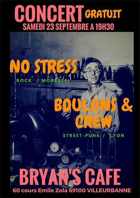 Boulon & Crew + No Stress au Bryan's Café le 23 septembre 2017 à Villeurbanne (69)