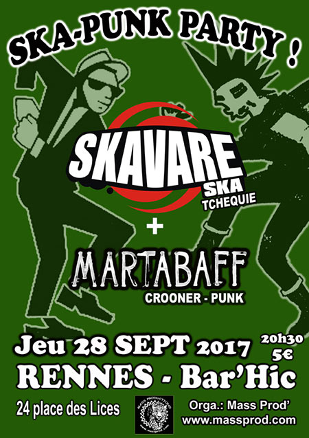 Skavare + Martabaff au Bar'Hic le 28 septembre 2017 à Rennes (35)