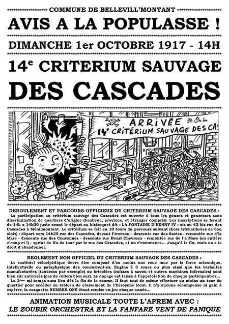 14e CRITÉRIUM SAUVAGE DES CASCADES le 01 octobre 2017 à Paris (75)
