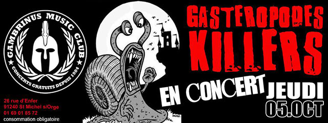 Gasteropodes Killers à la Taverne Gambrinus le 05 octobre 2017 à Saint-Michel-sur-Orge (91)