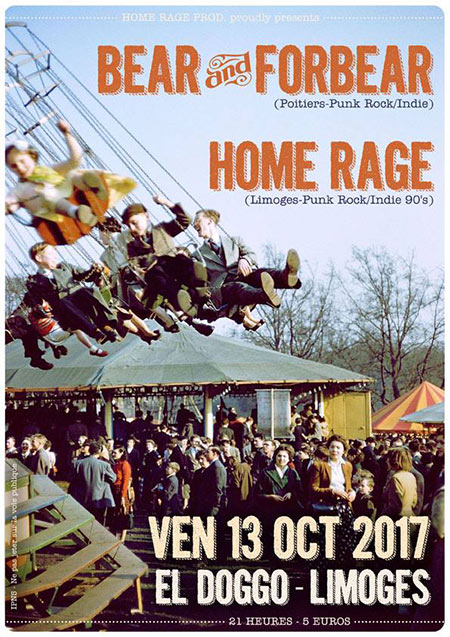 Bear and Forbear + Home Rage à l'Espace El Doggo le 13 octobre 2017 à Limoges (87)
