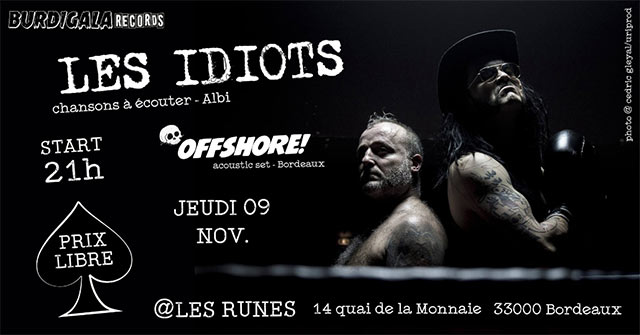 Les Idiots / Offshore! (Acoustic set) - Burdigala Records #6 le 09 novembre 2017 à Bordeaux (33)