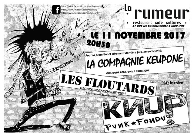 La Compagnie Keupone + Les Floutards + Knup à LA RUMEUR le 11 novembre 2017 à Lille (59)