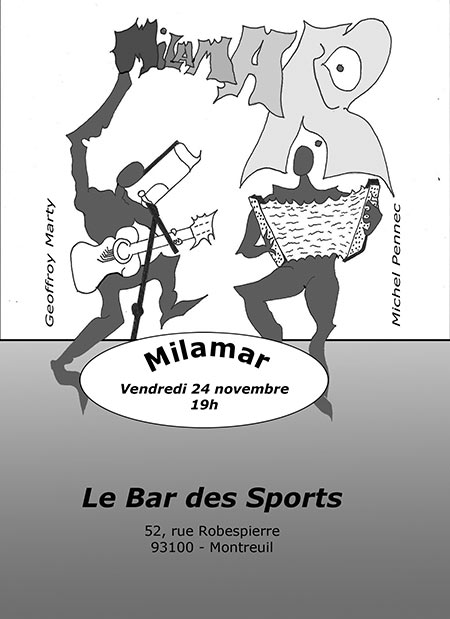 MILAMAR AU BAR DES SPORTS le 24 novembre 2017 à Montreuil (93)