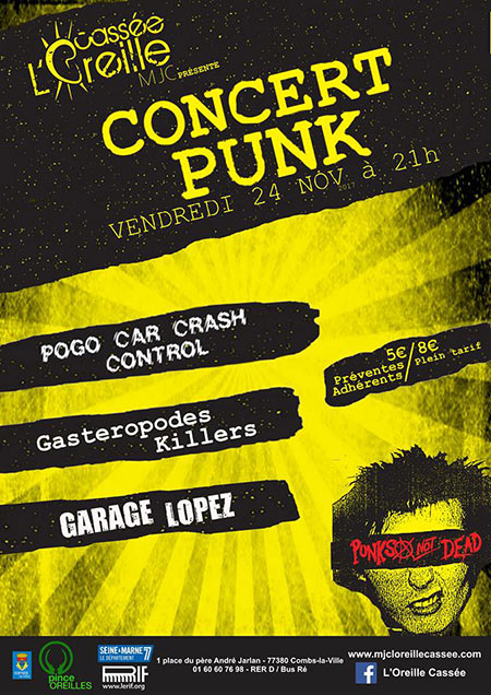 Concert Punk à l'Oreille Cassée le 24 novembre 2017 à Combs-la-Ville (77)