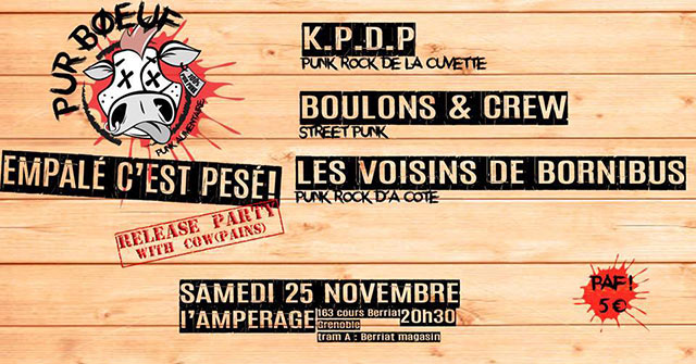 Concert punk rock À L'AMPERAGE 5e pas cher, bouge ton cul le 25 novembre 2017 à Grenoble (38)