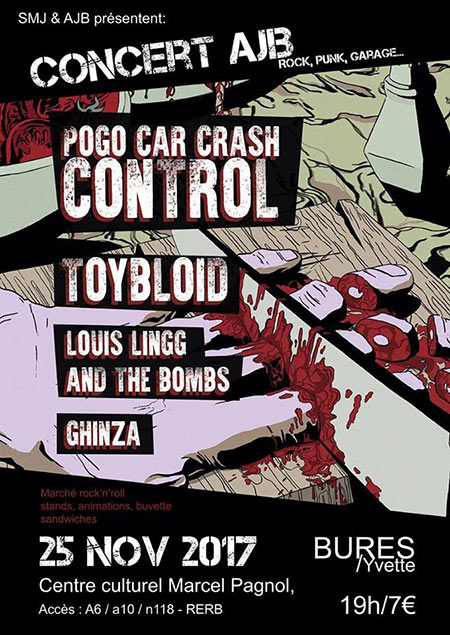 Concert AJB Pogo Car Crash Control/Toybloïd/Louis Lingg/Ghinza le 25 novembre 2017 à Bures-sur-Yvette (91)