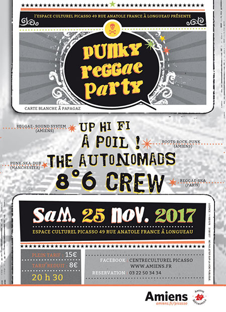 Punky reggae party à l'Espace culturel Picasso le 25 novembre 2017 à Longueau (80)