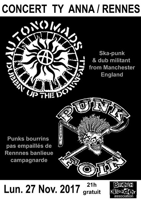 Autonomads + Punk À Foin au Ty Anna le 27 novembre 2017 à Rennes (35)