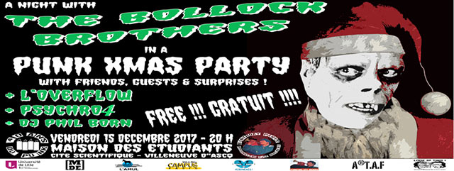 Punk xmas party with the famous Bollock Brothers and friends le 15 décembre 2017 à Villeneuve-d'Ascq (59)